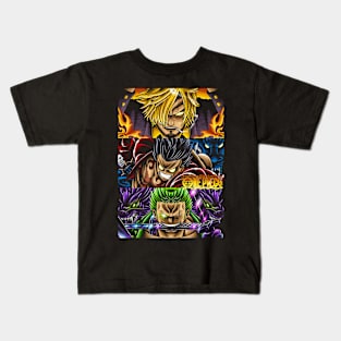 Sanji X Luffy X Sanji Design Art Kids T-Shirt
